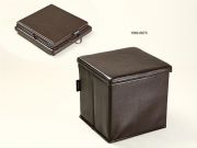 Puff desmontable MARRÓN polipiel (40x40x38)