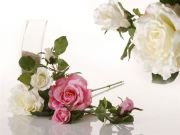 Rama rosa artificial para decoración de jardín